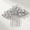 light Luxury Rhinestone Bridal Hair Comb Leaf Crystal Updo Accessory