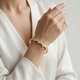women's Open Cuff Bracelet Copper Inlaid Zircon Plated Bangle