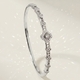 women's Open Cuff Bracelet Copper Inlaid Zircon Plated Bangle