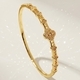 women's Open Cuff Bracelet Copper Inlaid Zircon Plated Bangle