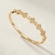 women's Open Cuff Bracelet Copper Inlaid Zircon Plated Bangle