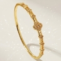 women's Open Cuff Bracelet Copper Inlaid Zircon Plated Bangle