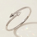 women's Open Cuff Bracelet Copper Inlaid Zircon Plated Bangle