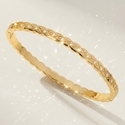 women's Open Cuff Bracelet Copper Inlaid Zircon Plated Bangle