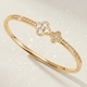 women's Open Cuff Bracelet Copper Inlaid Zircon Plated Bangle