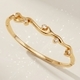 women's Open Cuff Bracelet Copper Inlaid Zircon Plated Bangle