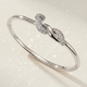 women's Open Cuff Bracelet Copper Inlaid Zircon Plated Bangle