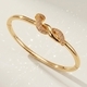 women's Open Cuff Bracelet Copper Inlaid Zircon Plated Bangle