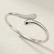 women's Open Cuff Bracelet Copper Inlaid Zircon Plated Bangle