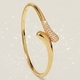 women's Open Cuff Bracelet Copper Inlaid Zircon Plated Bangle