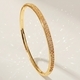 women's Open Cuff Bracelet Copper Inlaid Zircon Plated Bangle