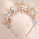 gold TS-J3334G handmade Alloy Flower Leaf Bridal Headband