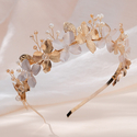 gold TS-J3334G handmade Alloy Flower Leaf Bridal Headband