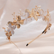 gold TS-J3334G handmade Alloy Flower Leaf Bridal Headband