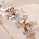 gold TS-J3334G handmade Alloy Flower Leaf Bridal Headband