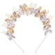 gold TS-J3334G handmade Alloy Flower Leaf Bridal Headband