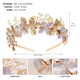 gold TS-J3334G handmade Alloy Flower Leaf Bridal Headband
