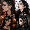 gothic Halloween Bat Spider Hair Clip
