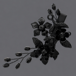 Light Luxury Black Rhinestone Versatile Hair Clip Hs-J7226blk