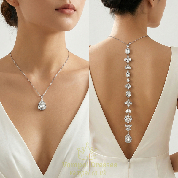 rhinestone Backless Body Chain Wedding Jewelry