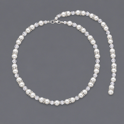 Silver Light Luxury Pearl Back Chain Ns-J5905