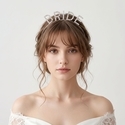 light Luxury Rhinestone Letter Crown Headband For Bride And Bridesmaids