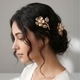 gold Vintage Flower Hair Comb HS-J7119AG (2-Pack) retro Light Luxury Floral Bridal Hair Comb