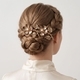 gold Vintage Flower Hair Comb HS-J7119AG (2-Pack) retro Light Luxury Floral Bridal Hair Comb