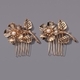 gold Vintage Flower Hair Comb HS-J7119AG (2-Pack) retro Light Luxury Floral Bridal Hair Comb