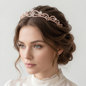 rose Gold Rhinestone Bridal Crown Headband