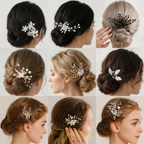 rhinestone Pearl Hairpin For Women Bridal Wedding Hair Stick