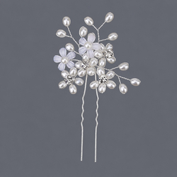 Silver Pearl Banquet Hairpin Hs-J6811s