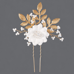 Gold Leaf Petal Forest Style Hairpin Hs-J7262g