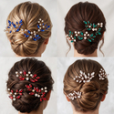 u-Shaped Marquise Rhinestone Hairpin Set For Women