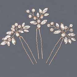 Gold Minimalist Rhinestone Hairpin Set Hs-J6405g