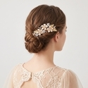 chinese Style Bridal Hair Comb Rhinestone Enamel Flower