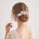 chinese Style Bridal Hair Comb Rhinestone Enamel Flower