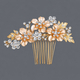 chinese Style Bridal Hair Comb Rhinestone Enamel Flower