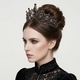 bronze Black Diamond baroque Vintage Black Rhinestone Crown Headpiece