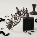 bronze Black Diamond baroque Vintage Black Rhinestone Crown Headpiece