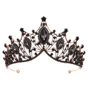 bronze Black Diamond baroque Vintage Black Rhinestone Crown Headpiece