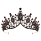 bronze Black Diamond baroque Vintage Black Rhinestone Crown Headpiece