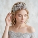 heavy-Duty Rhinestone Bridal Headband 3D Floral Leaf Hair Accessory