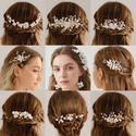 handmade Light Luxury Bridal Hair Comb Soft Clay Flower