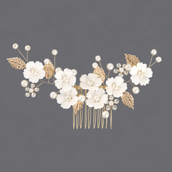 Gold Bridesmaid Light Luxury Hair Comb Hs-J7502g