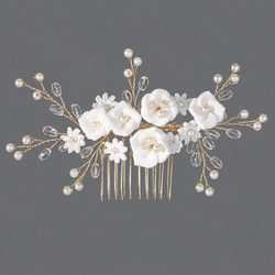 Gold Princess Evening Banquet Hair Comb Hs-J7265g