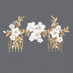 Gold Light Luxury Princess Double Comb Hs-J6745g