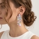 colorful Marquise Rhinestone Floral Leaf Earrings