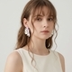 colorful Marquise Rhinestone Floral Leaf Earrings