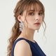 colorful Marquise Rhinestone Floral Leaf Earrings